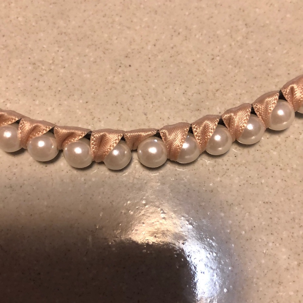 Cute Faux Pearls Headband- pink and white - Picture 4 of 4